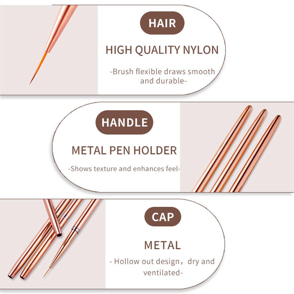 Set 3 Cọ Vẽ Trang Trí Móng Tay Nghệ Thuật Chuyên Nghiệp Dành Cho Salon