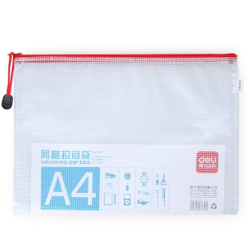 TÚI DÂY KÉO LƯỚI DELI 5654 TÚI A4 TRONG SUỐT ĐỰNG TÀI LIỆU DỤNG CỤ HỌC TẬP