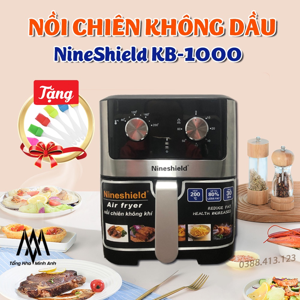 Nồi chiên không dầu NineShield 9 Lít - Model KB-1000 - Nồi chiên không dầu cỡ đại - Bếp nướng không khí