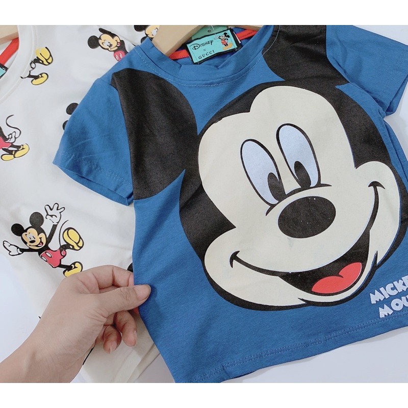 SET 2 ÁO MICKEY TRẮNG XANH CỘC TAY BÉ TRAI