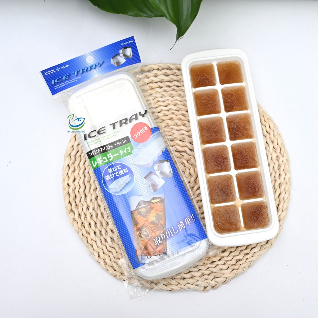 Khay làm đá trữ đông đồ ăn dặm cho bé có nắp đậy an toàn vệ sinh tiện lợi INOMATA NHẬT 49055