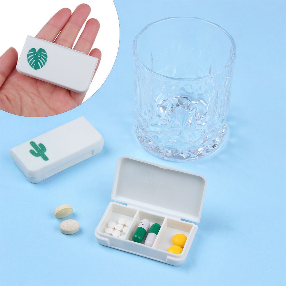 Hộp đựng thuốc mini 3 ngăn chống bụi mang đi du lịch tiện lợi