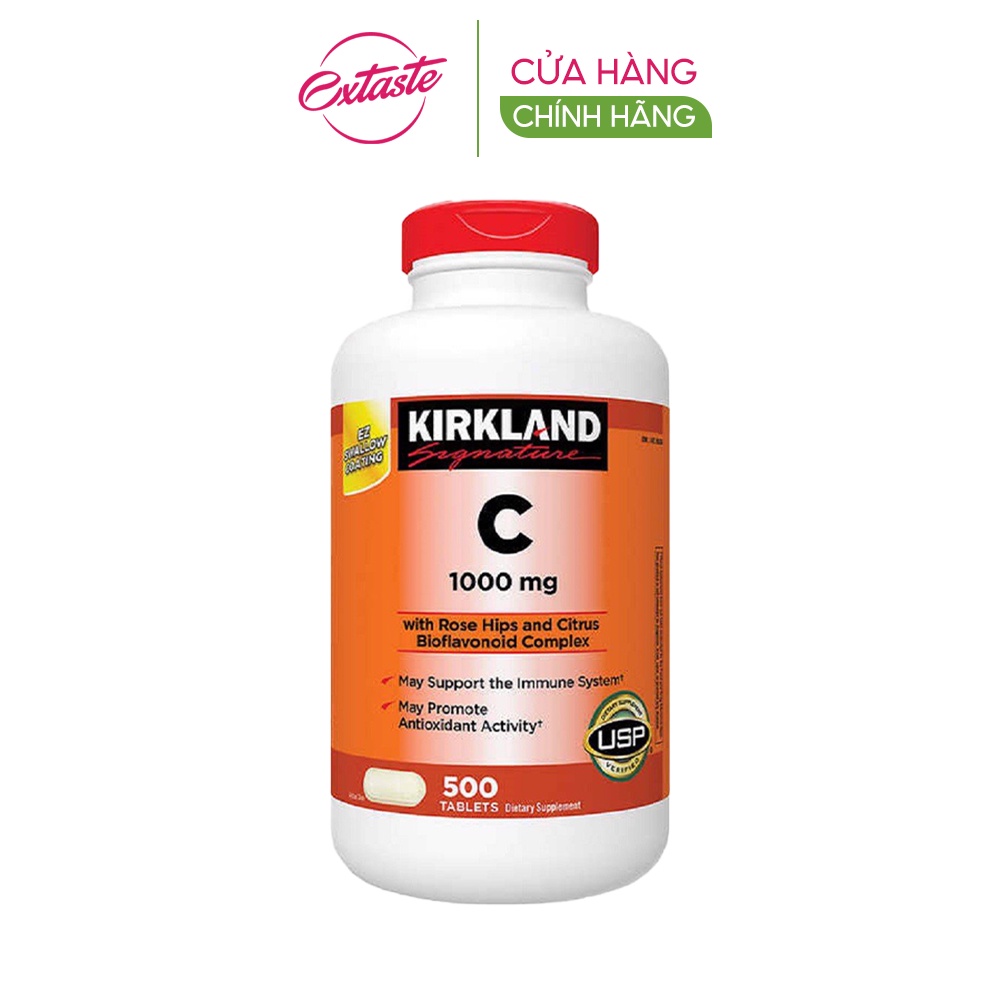 Viên uống bổ sung vitamin C Kirkland 1000mg sáng da chống lão hóa 500 viên