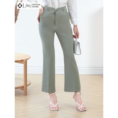 Quần suông nữ Linbi màu xanh ngọc, dáng công sở thanh lịch, hiện đại Liin cloithing Q3428 | BigBuy360 - bigbuy360.vn