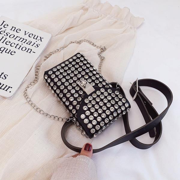 Túi Đeo Chéo Mini Đựng Điện Thoại Đính Đá Thời Trang Mùa Hè Cho Nữ