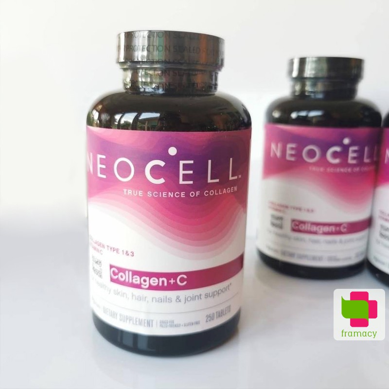 Viên uống NeoCell Super Collagen, Vitamin C w/o Biotin, Mỹ (250/360v) làm đẹp da, tóc, móng cho người lớn