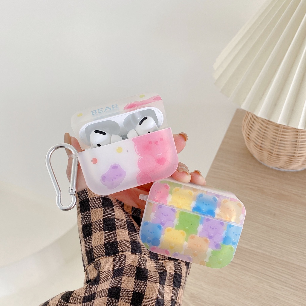 Vỏ Bảo Vệ Hộp Sạc Tai Nghe compatible AirPods Pro compatible AirPods 2/Pro Bằng TPU Hình Vuông Màu Sắc Cầu Vồng Năm 2021