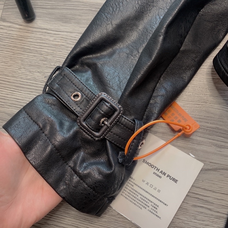 Áo khoác da nữ dáng dài Ulzzang Hàn Quốc BORA SHOP sành điệu order