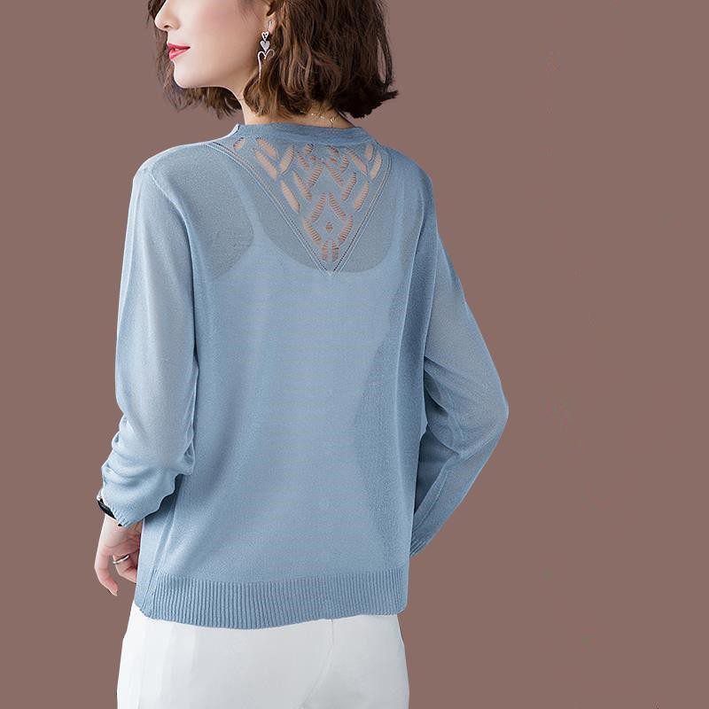 Áo Khoác cardigan Vải Lụa Lạnh Dệt Kim Mỏng Ngắn Bảo Vệ Chống Nắng Bên Ngoài Cho Nữ Năm 2021👗Purashiersacefairy dress👚】 | BigBuy360 - bigbuy360.vn