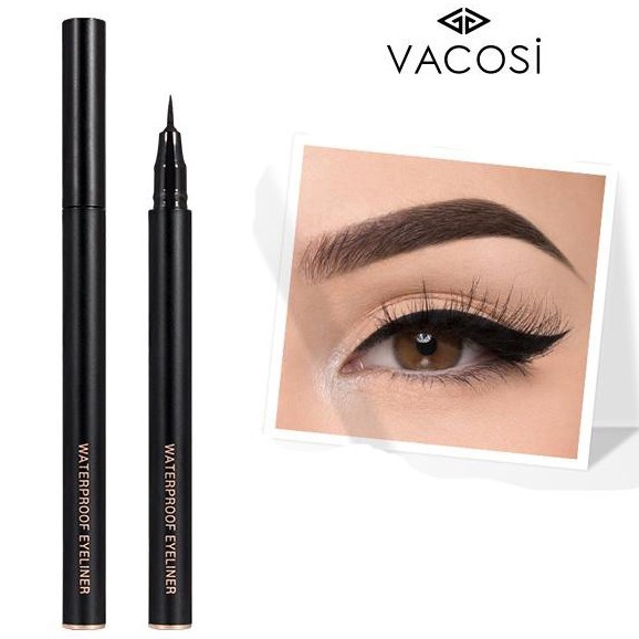 Bút kẻ mắt nước không trôi Vacosi Waterproof Pen Eyeliner 5ml (Đen)