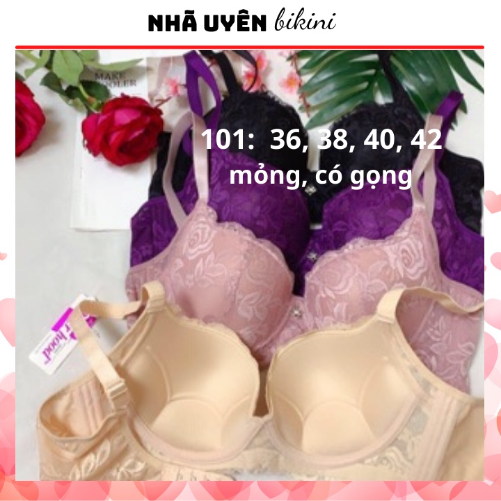 Áo lót ren hoa hồng bản to cho người ngực bự - Áo ngực 4 móc cài định hình chống xệ sister hood 101 nhauyenbikini