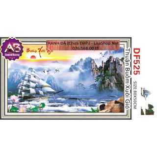 Tranh đính đá THUẬN BUỒM XUÔI GIÓ DF525 80x50cm chưa đính lg1392