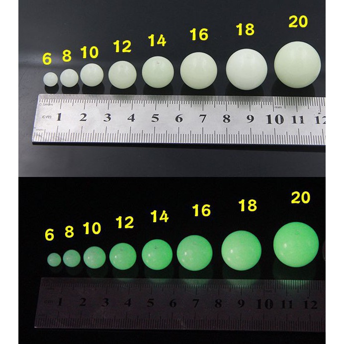 Chuỗi Hạt Đá Tròn Dạ Quang Tự Nhiên 6-10mm