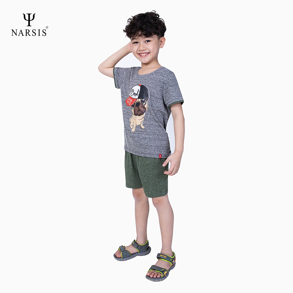 Bộ đồ hè bé trai Narsis KE0026 ghi xanh lá