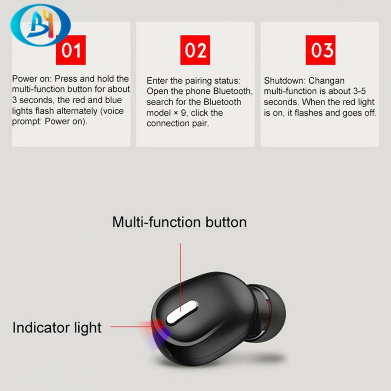 X9 mini 5.0 bluetooth fone de ouvido sports gaming headset com microfone sem fio fones handsfree estéreo para xiaomi todos os telefones