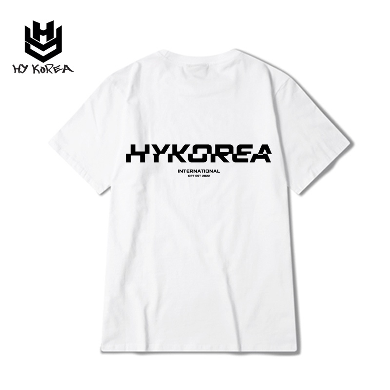 Áo Thun Tay Lỡ 100 Cotton HY Korea In Hình HYKOREA 334 Form Rộng Nam Nữ