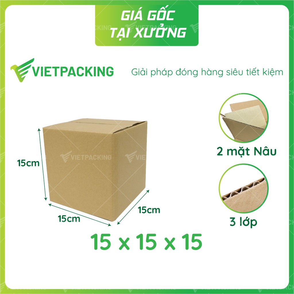 15x15x15 - 50 hộp carton vuông vức giấy đẹp V075