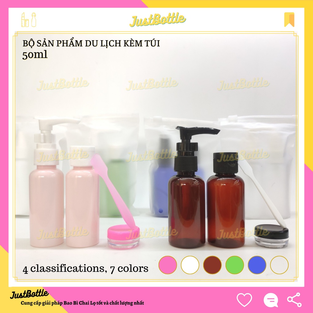 Bộ Chai Lọ Chiết Mỹ Phẩm Du Lịch 4 Món 8 Món 30Ml 50Ml 100Ml Có Túi 🍀 Vỏ Nhựa Pet Triết Mĩ Phẩm Giá Rẻ
