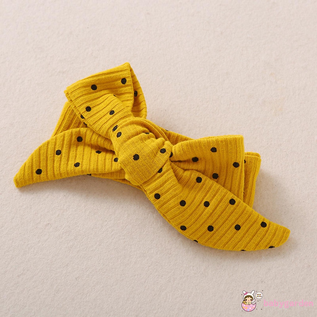 Áo Liền Quần Họa Tiết Chấm Bi Kèm Băng Đô Cho Bé