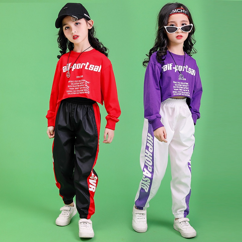 1 Bộ Trang Phục Nhảy Hip-Hop Eo Cao Thời Trang Hàn Quốc Cho Bé Gái A3