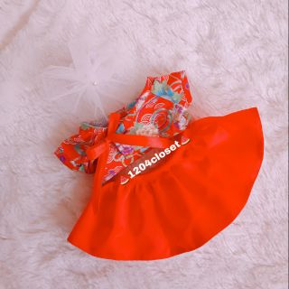 Hanbok đỏ họa tiết. Doll 20cm_15cm