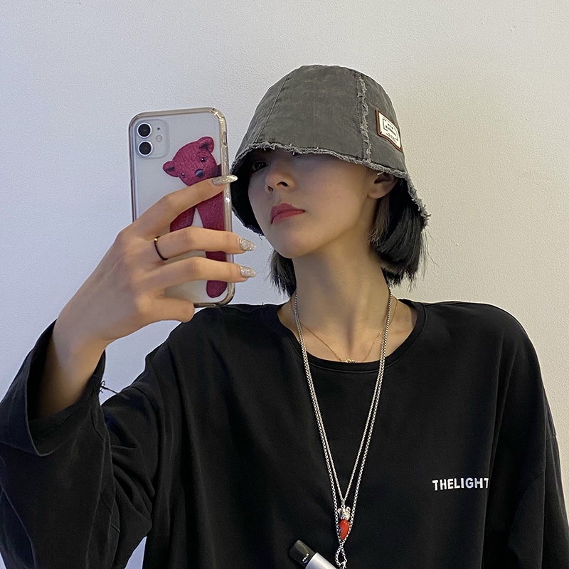 Mũ Bucket Màu Tối Phong Cách Retro Cá Tính