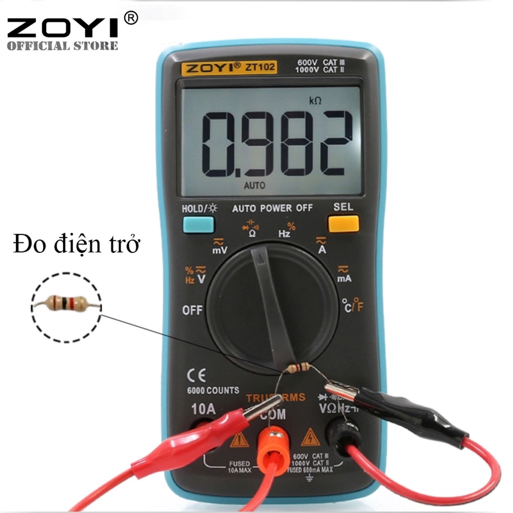 ⚠️𝗙𝗿𝗲𝗲 𝗦𝗵𝗶𝗽⚠️Đồng Hồ Vạn Năng,Zoyi ZT-102 Hiển Thị Kỹ Thuật Số,Đồng Hồ Đo Điện Tử Vạn Năng Zoyi ZT-102- Bảo Hành 12T