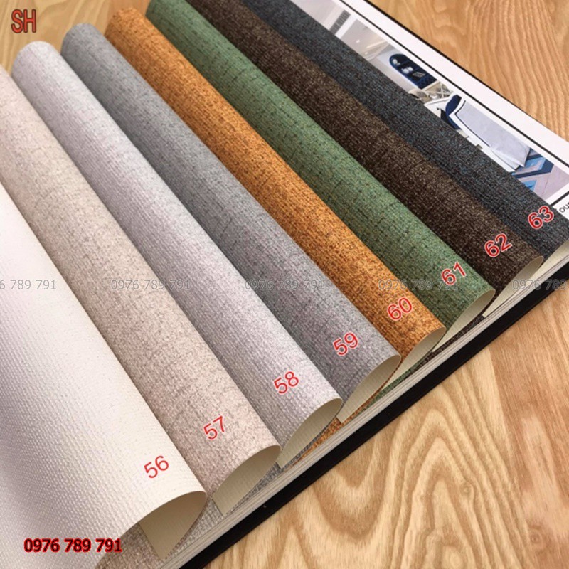 10m Giấy Dán Tường Phòng Ngủ, Phòng Khách, Vải Nỉ Thô Màu Trắng, Xanh, Nâu, Xám, Lụa Kim Tuyến Không Keo Đẹp