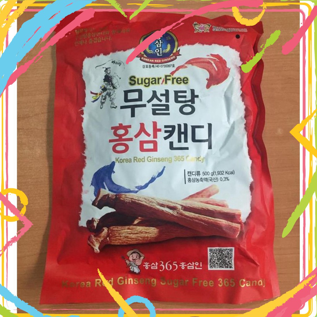 Kẹo Hồng Sâm Không Đường Hàn Quốc Sugar Free  365 Candy 500g