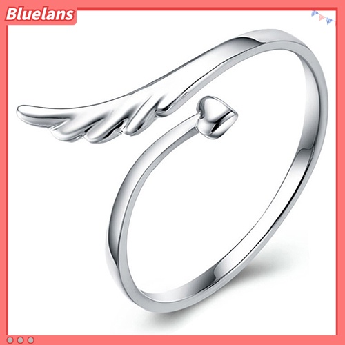 Nhẫn mạ bạc thiết kế đôi cánh xinh xắn cá tính dành cho nữ