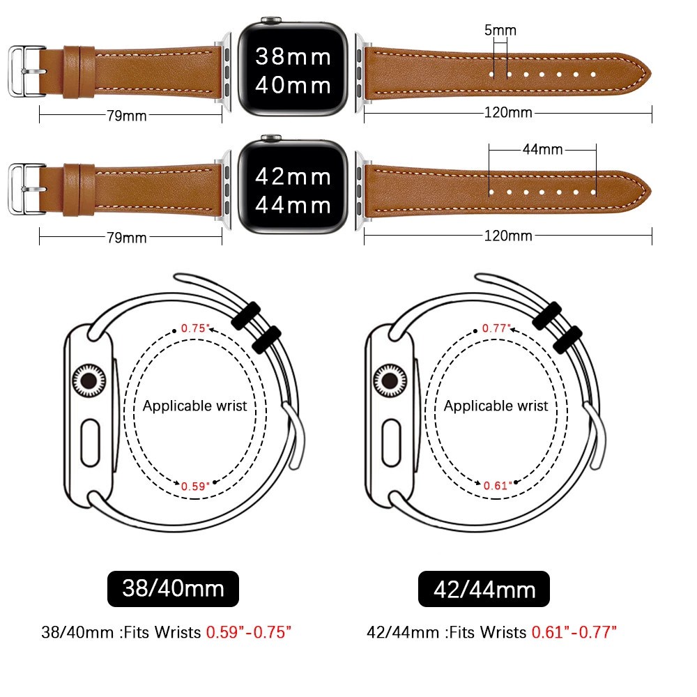 HERMES Dây Đeo Da Cao Cấp 38mm - 40mm / 42mm - 44mm Cho Apple Watch Series 6 / Se / 5 / 4 / 3 / 2 / 1