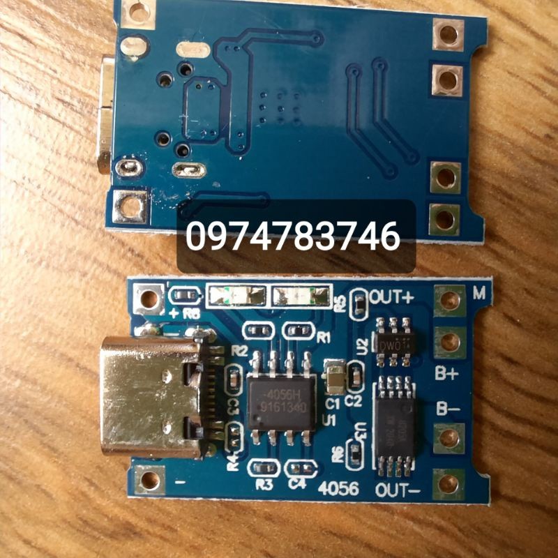 Mạch sạc pin 18650.lithium.lipo 3.7-4.2v có bảo vệ cổng USB type-C