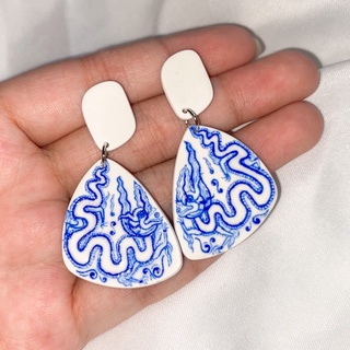 Khuyên tai đất sét nung Polymer Clay (Dragon Porcelain)
