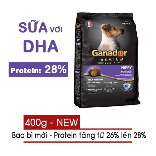 Ganador Premium vị Sữa cho chó con - Thức ăn hạt cho chó con 400g