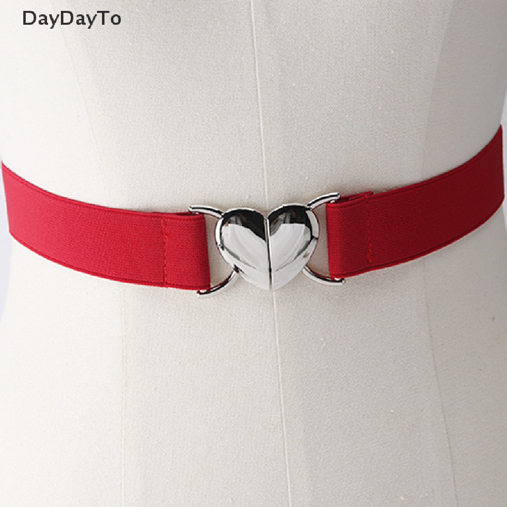 Thắt lưng co giãn khóa kim loại hình trái tim thời trang sành điệu