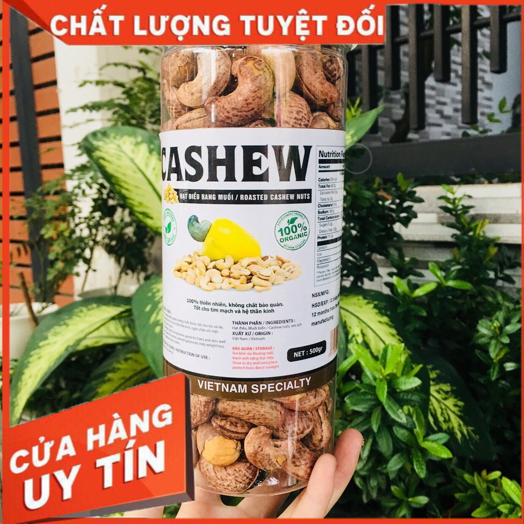 Hạt Điều Rang Muối Nguyên Vỏ 500g