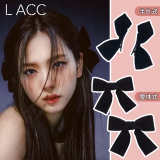 Kẹp tóc bên hông hình nơ tương phản phong cách Blackpink Kim Ji-Soo Hàn Quốc 