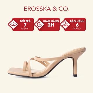 Dép cao gót thời trang Erosska xỏ ngón cao 7cm màu nude _ EM065