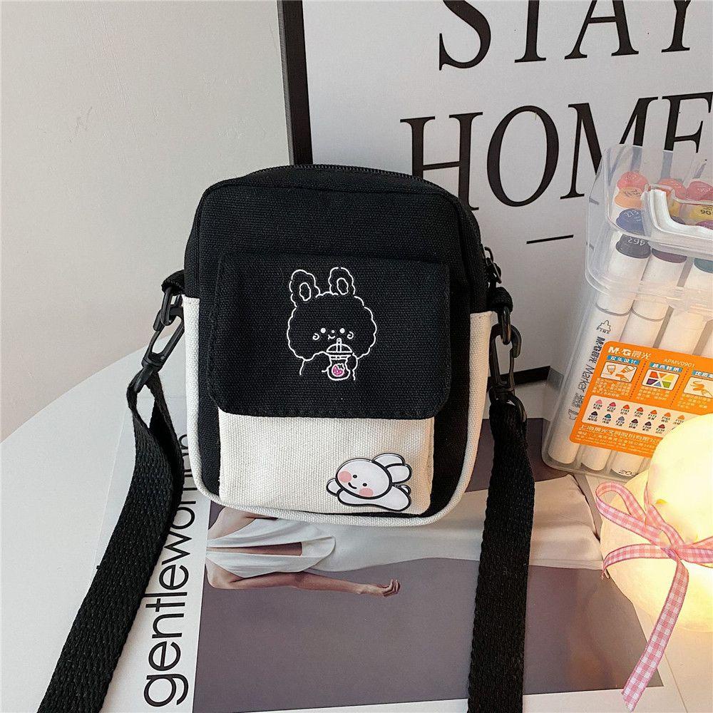 Túi Canvas Đeo Chéo Vai Nhiều Màu Sắc Dễ Thương Thời Trang Cho Nữ