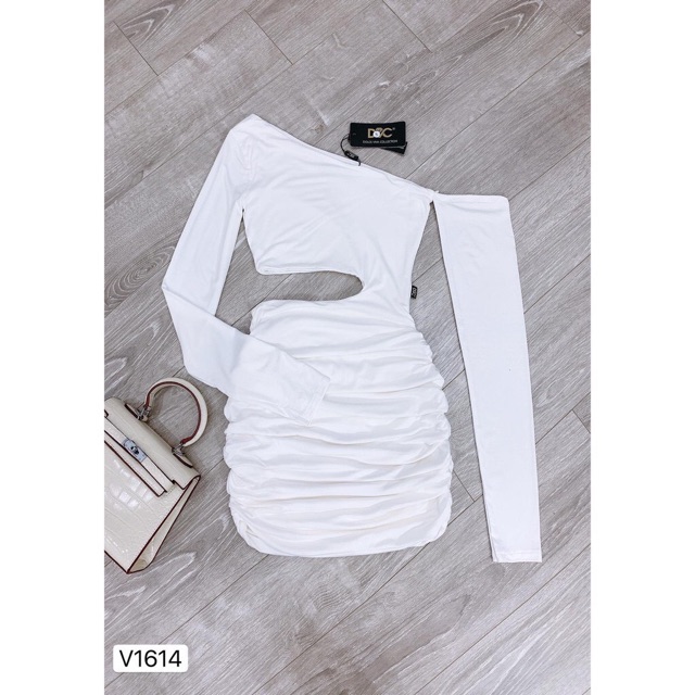 Đầm body trễ vai kiểu khoét eo thun Borip bao chất Free Size dưới 53kg dành cho nữ sexy gợi cảm