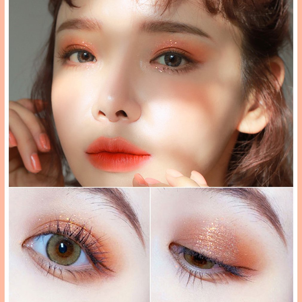 Bảng Phấn Mắt 9 Màu Ánh Kim Lấp Lánh Chống Thấm Nước Kèm Cọ / Bảng Phấn Mắt