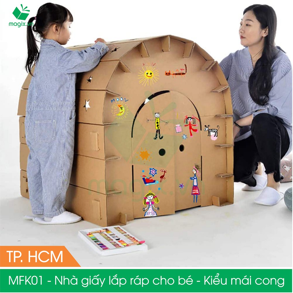 MFK - Nhà giấy carton - Hình con mèo lắp ráp cho bé