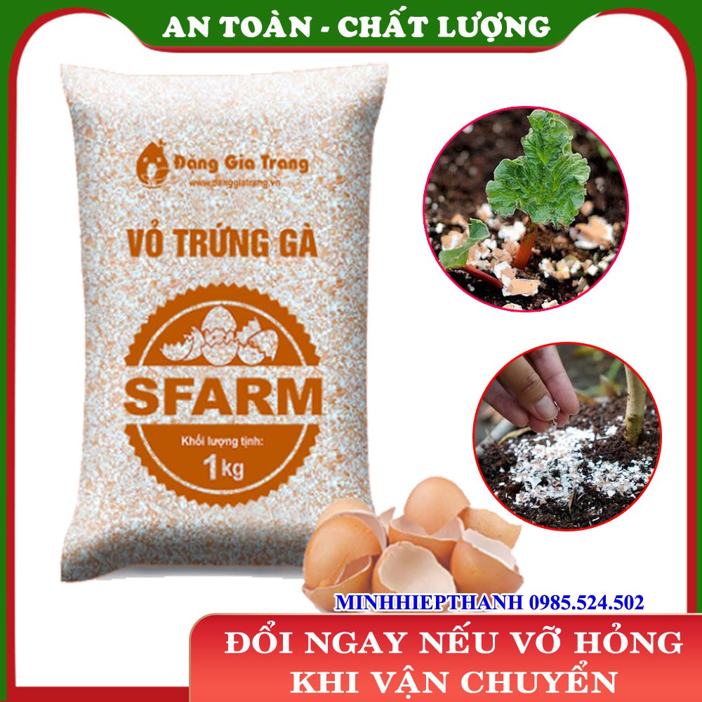 Phân bón vỏ trứng sfam đã qua xử lý, vỏ trứng đặng gia trang