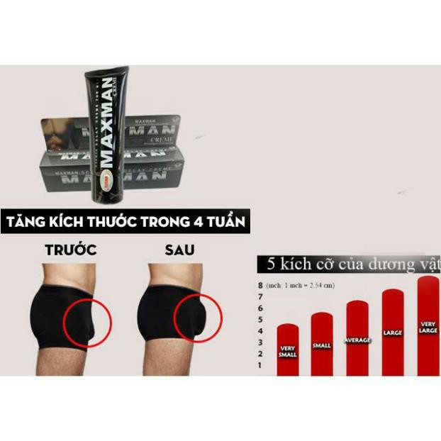 KÍN ĐÁO & CHE TÊN [Hàng USA] Gel MAXMAN - Gel Bôi Tăng Kích Thước Cậu Nhỏ, Chống xuất tinh sớm, Không Biết Mệt Mỏi -Luôn