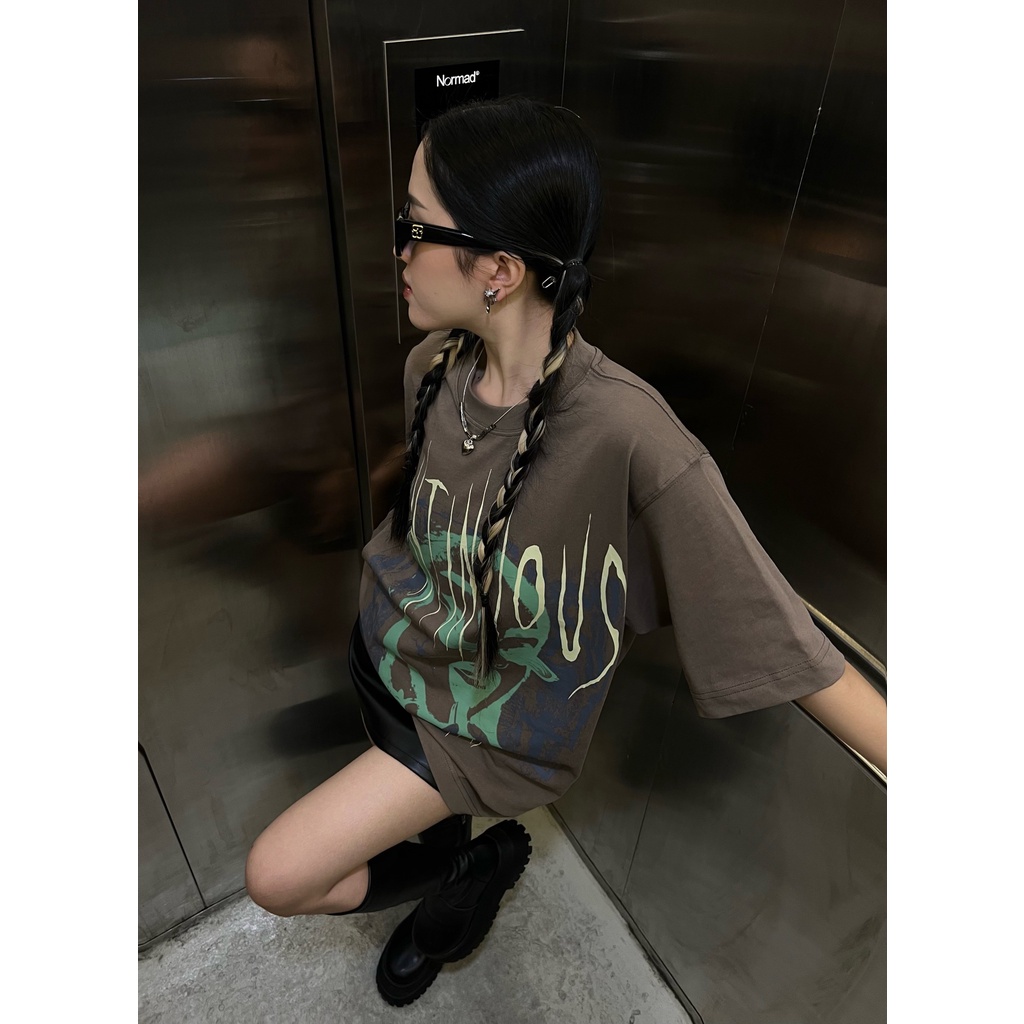 Áo thun Continuous - CTNS - BREAK THE CRISIS/ Dark brown