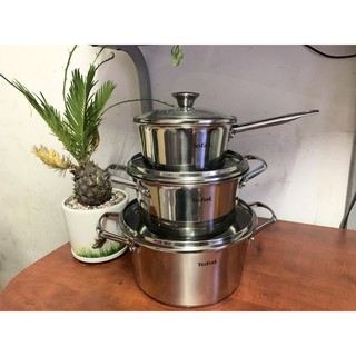 Bộ nồi Inox cao cấp 304 Tefal B907S644 3 món (2 nồi 1 quánh)
