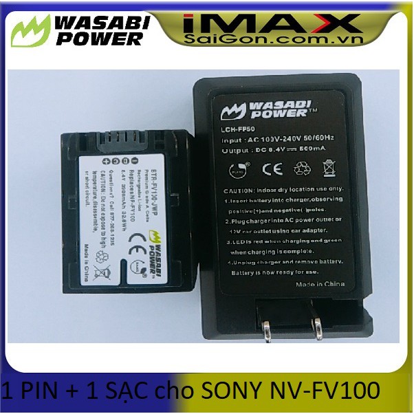 BỘ 1 PIN 1 SẠC WASABI thay thế cho SONY NV-FV100