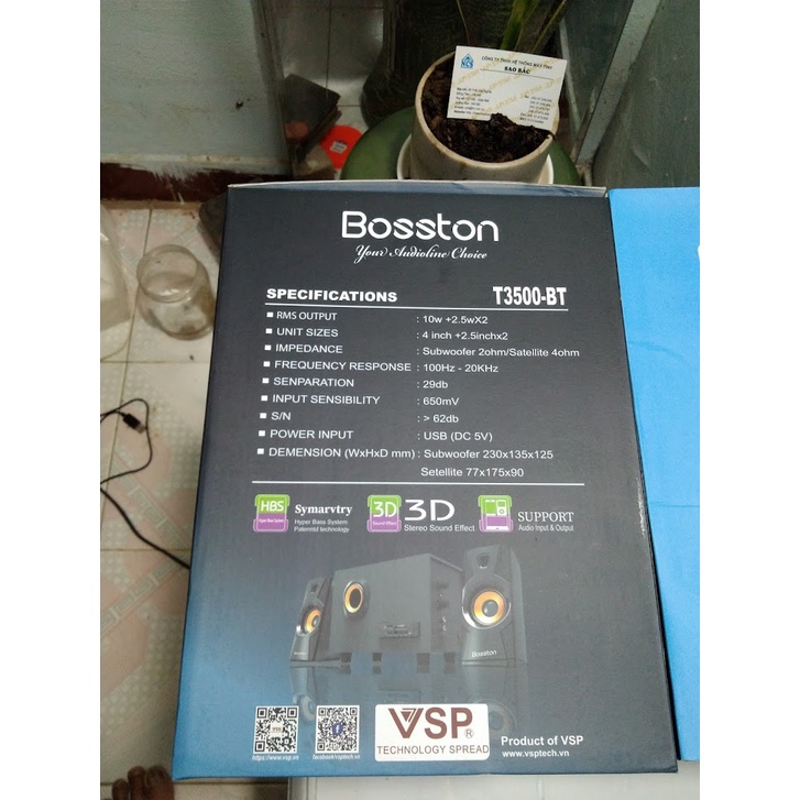 Loa vi tính Bluetooth Bosston T3500-BT – 2.1 chính hãng mới 100%