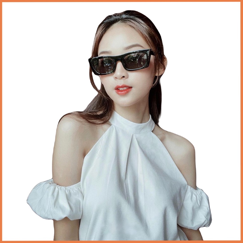 Áo hở vai cổ yếm 2 lớp – Áo trễ vai tay bồng chất linen – Croptop kiểu eo bo chun A-CY