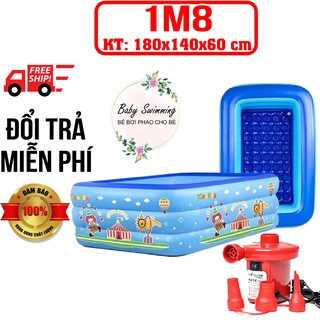 Bể Bơi Phao Cho Bé - 3 Tầng – 1m8 – Có Đáy Chống Trượt